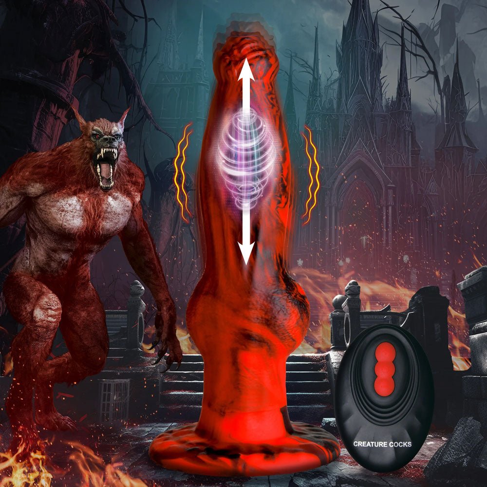 Creature Cocks Hell Wolf - Red 22 cm USB Rechargeable Thrusting Fantasy Dildo