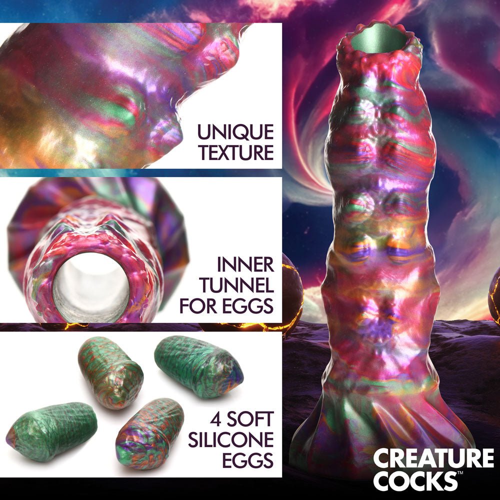 Creature Cocks Larva Silicone Dildo 22.9 cm Fantasy Dildo with Eggs