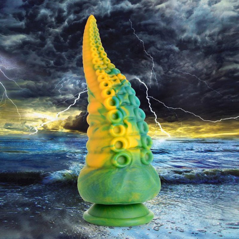 Creature Cocks Monstropus Tentacled Monster Silicone Dildo - Green/Yellow 21.6 cm Fantasy Dildo