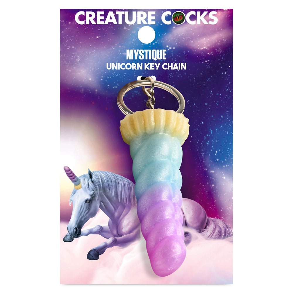 Creature Cocks Mystique Unicorn Keychain - Novelty Fantasy Dildo Keyring