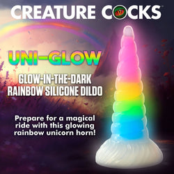 Creature Cocks Uni-Glow Glow in Dark Rainbow 19.5 cm Unicorn Fantasy Dildo