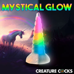 Creature Cocks Uni-Glow Glow in Dark Rainbow 19.5 cm Unicorn Fantasy Dildo