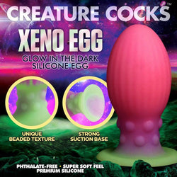 Creature Cocks XL Xeno Egg - Glow in Dark Pink 17.5 cm XL Fantasy Plug