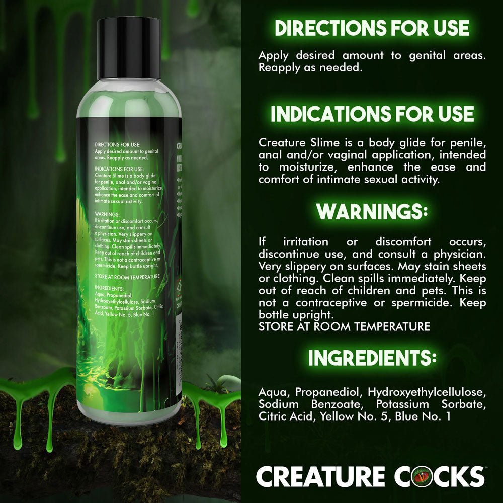 Creature Slime by Creature Cocks - Green Water Based Lubricant - 237 ml Bottle