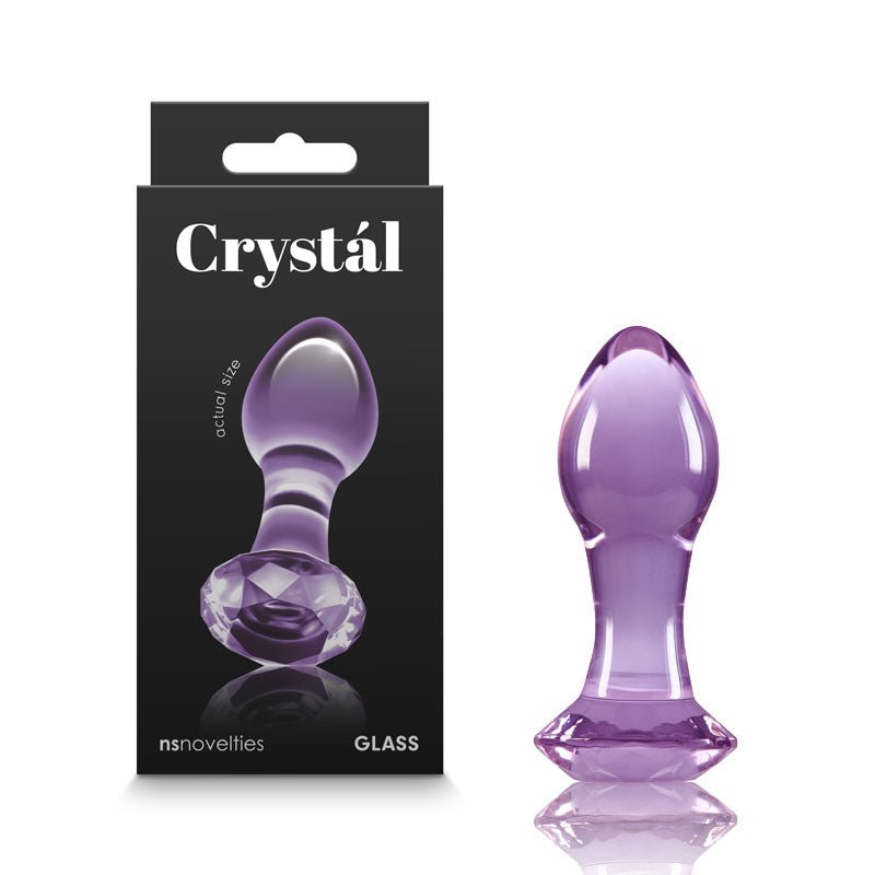 Crystal Gem - Purple - Purple 9 cm Glass Butt Plug