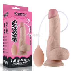 Cumming Softee Soft Ejaculation Cock 8'' with Balls - 20.3 cm Squirting Dong