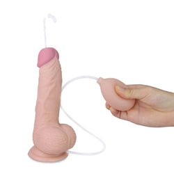 Cumming Softee Soft Ejaculation Cock 8'' with Balls - 20.3 cm Squirting Dong