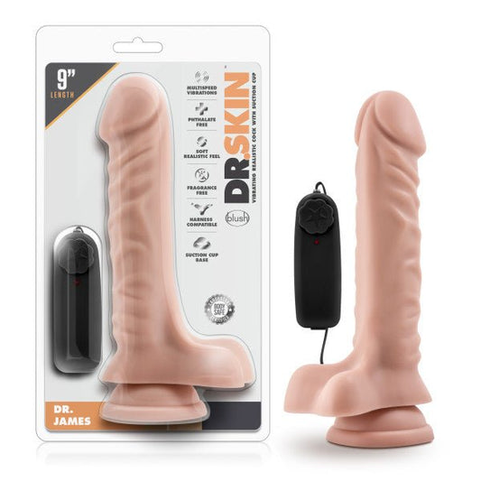 Dr. Skin Dr. James - Flesh 22.9 cm (9'') Vibrating Dong