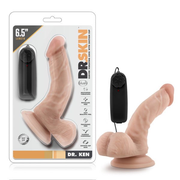 Dr. Skin Dr. Ken - Flesh 16.5 cm (6.5'') Vibrating Dong