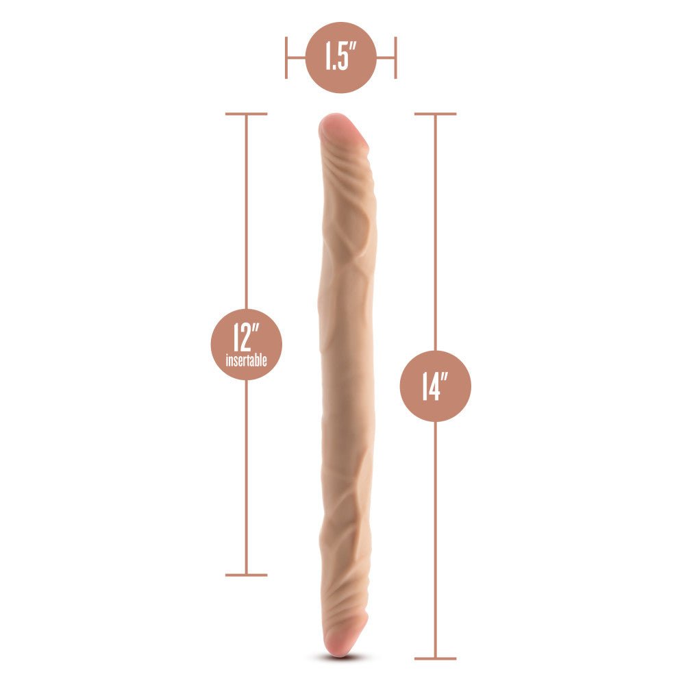 Dr. Skin Plus 14'' Posable Double Dong - Flesh 35.5 cm