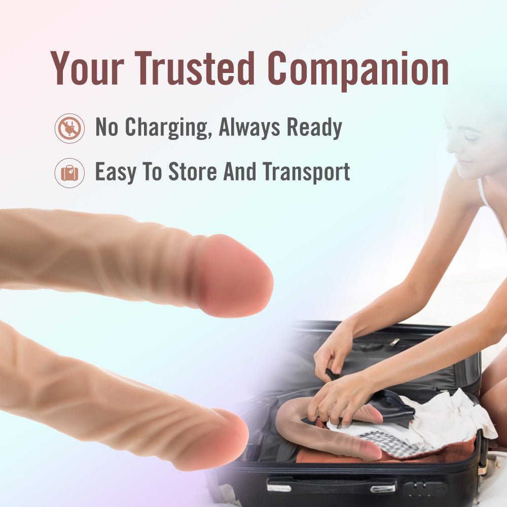 Dr. Skin Plus 14'' Posable Double Dong - Flesh 35.5 cm