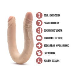 Dr. Skin Plus 16.5'' Posable Double Dong - Flesh 42 cm