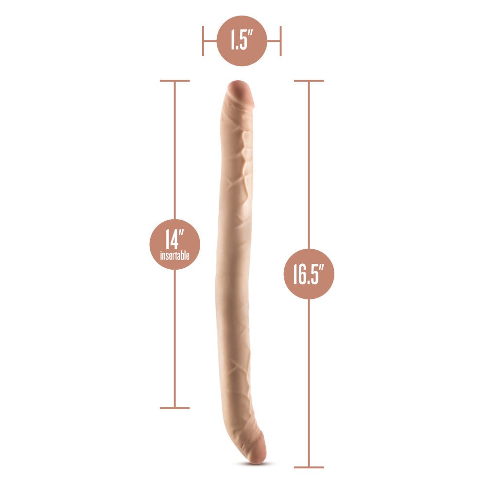 Dr. Skin Plus 16.5'' Posable Double Dong - Flesh 42 cm