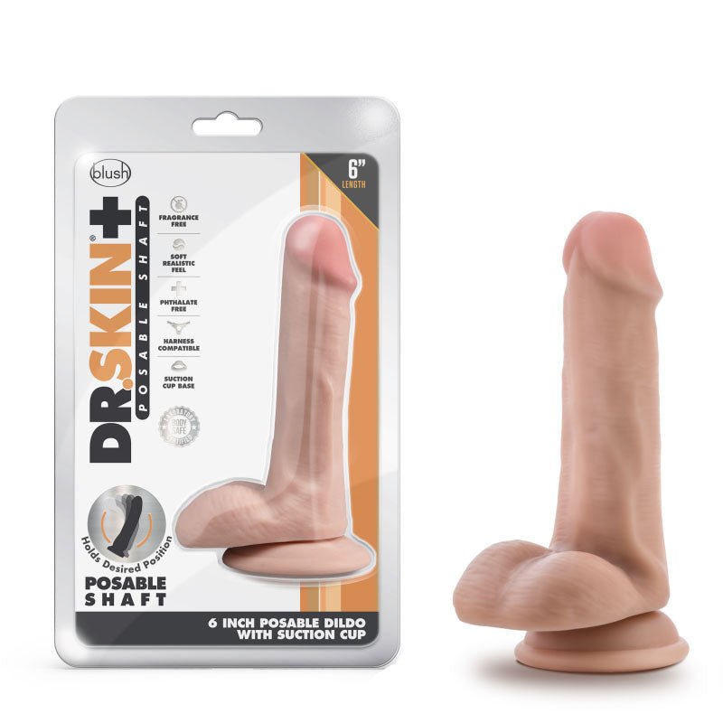 Dr. Skin Plus 6'' Girthy Poseable Dildo - Flesh 16.5 cm (6.5'') Dong