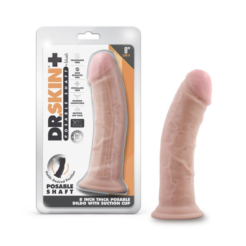 Dr. Skin Plus 8'' Thick Posable Dildo Flesh 20.3 cm