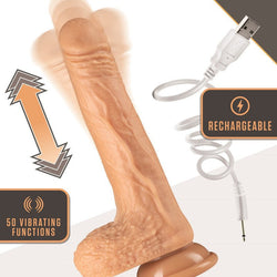 Dr. Skin Silicone Dr. Grey - Flesh 19.7 cm (7.75'') Rechargeable Thrusting Dong