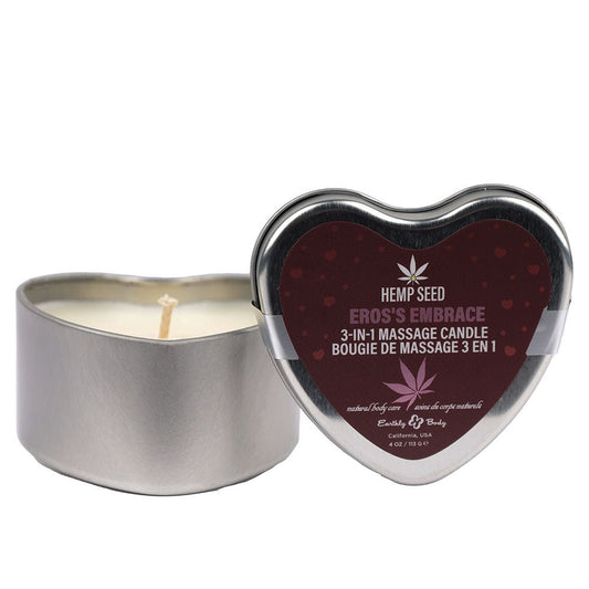 EB Hemp Seed 3 in 1 Massage Heart Candle - Aphrodite's Aphrodisiac 113g