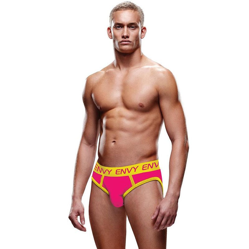 ENVY Solid Jock - Pink/Yellow - LXL - Pink/Yellow - L/XL Size