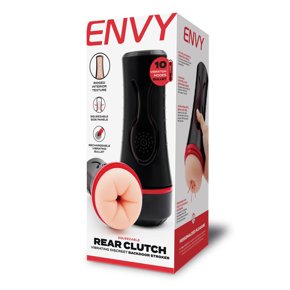 ENVY Squeezable Rear Clutch Stroker Flesh Vibrating Anal Stroker