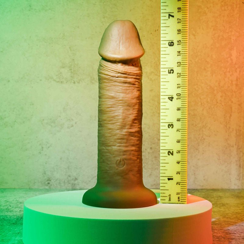 Evolved 6'' VIBRATING DONG DARK - Brown 15.2 cm USB Rechargeable Vibrating Dong