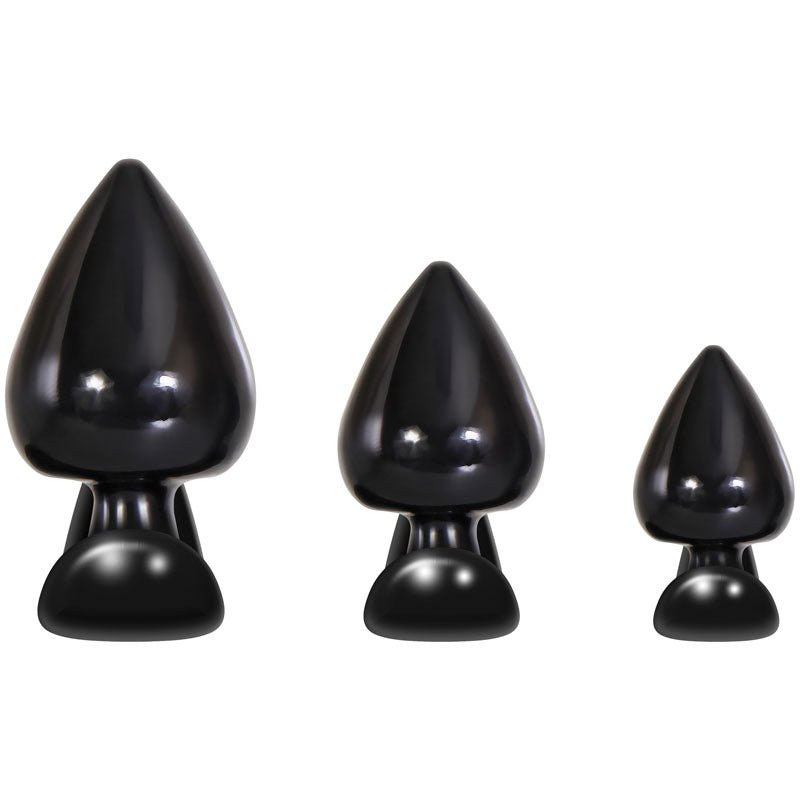 Evolved Anal Delights - Black Butt Plugs - Set of 3 Sizes