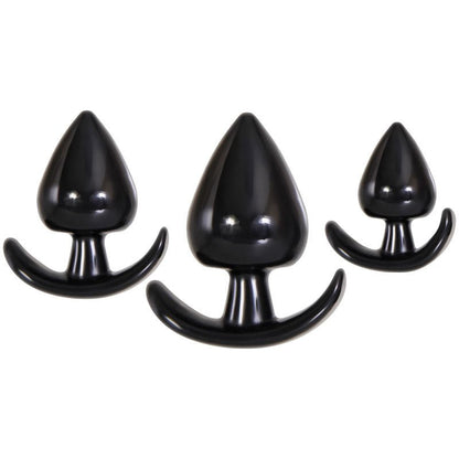 Evolved Anal Delights - Black Butt Plugs - Set of 3 Sizes