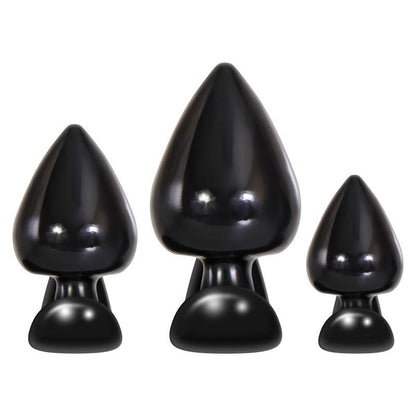 Evolved Anal Delights - Black Butt Plugs - Set of 3 Sizes