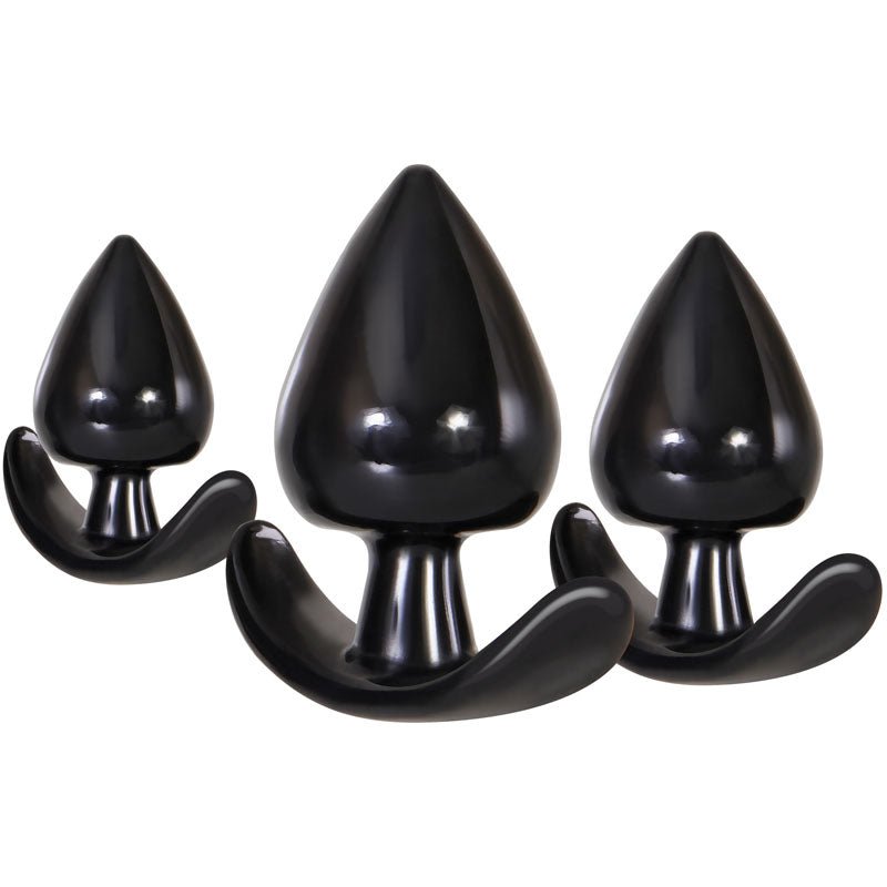 Evolved Anal Delights - Black Butt Plugs - Set of 3 Sizes