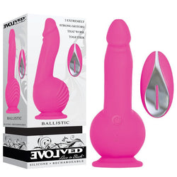 Evolved Ballistic - Pink 19 cm USB Rechargeable Vibrating Dong with Balls Motor & Remote