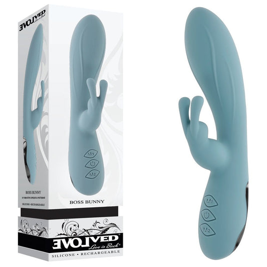 Evolved BOSS BUNNY Baby Blue 20.1 cm USB Rechargeable Rabbit Vibrator