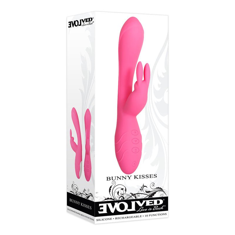 Evolved Bunny Kisses - Pink 20 cm USB Rechargeable Rabbit Vibrator