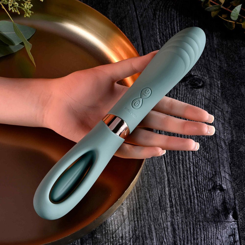 Evolved CHICK FLICK Olive Green 24 cm Rechargeable Vibrator with Flicking Tip