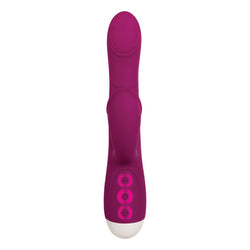 Evolved Double Tap - Burgundy Red 22.2 cm USB Rechargeable Rabbit Vibrator