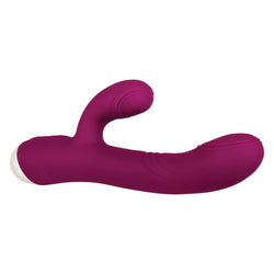 Evolved Double Tap - Burgundy Red 22.2 cm USB Rechargeable Rabbit Vibrator