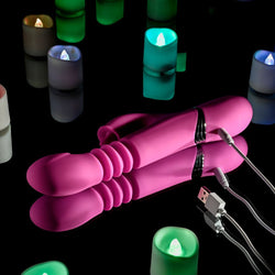 Evolved DRAGON Pink 24.2 cm Rechargeable Thrusting Rabbit Vibrator