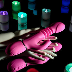 Evolved DRAGON Pink 24.2 cm Rechargeable Thrusting Rabbit Vibrator