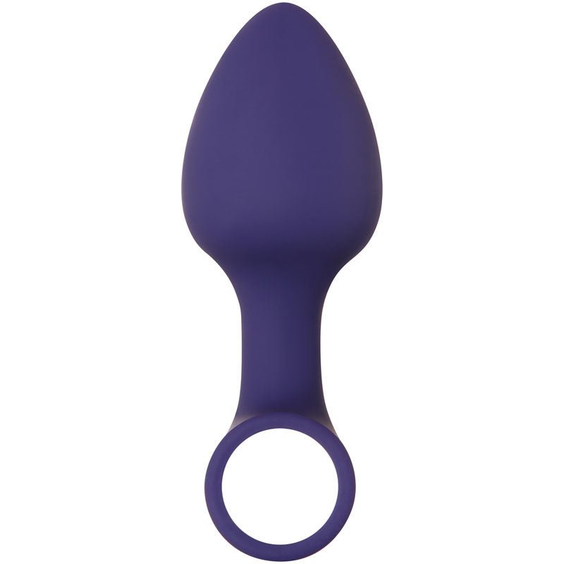 Evolved Dynamic Duo - Navy Blue Silicone Butt Plugs with USB Rechargeable Bullet