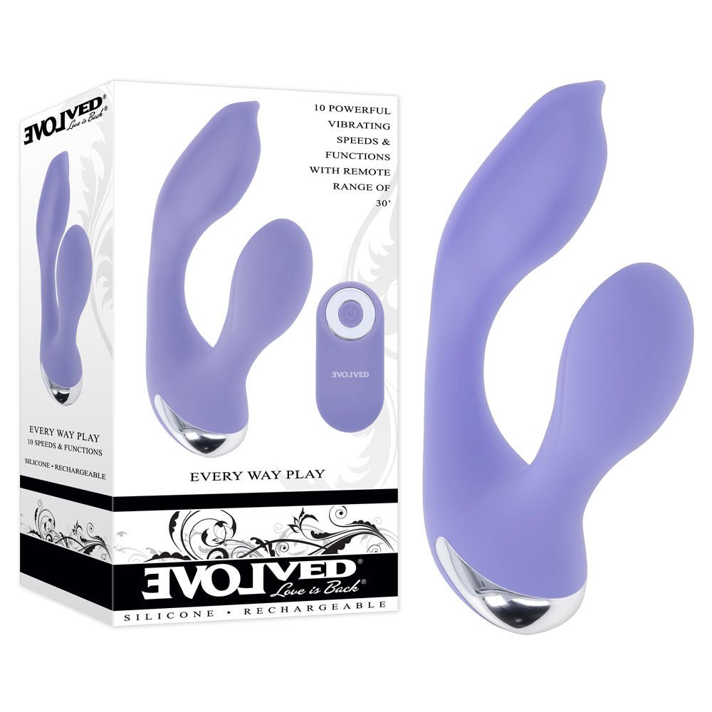 Evolved EVERY WAY PLAY Purple 12.8 cm Rabbit Vibrator with Wireless Remote Control