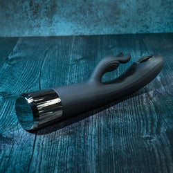 Evolved Heat Up & Chill - Black 24.1 cm USB Rechargeable Heating & Cooling Rabbit Vibrator