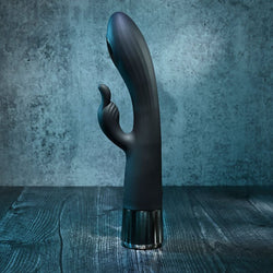 Evolved Heat Up & Chill - Black 24.1 cm USB Rechargeable Heating & Cooling Rabbit Vibrator