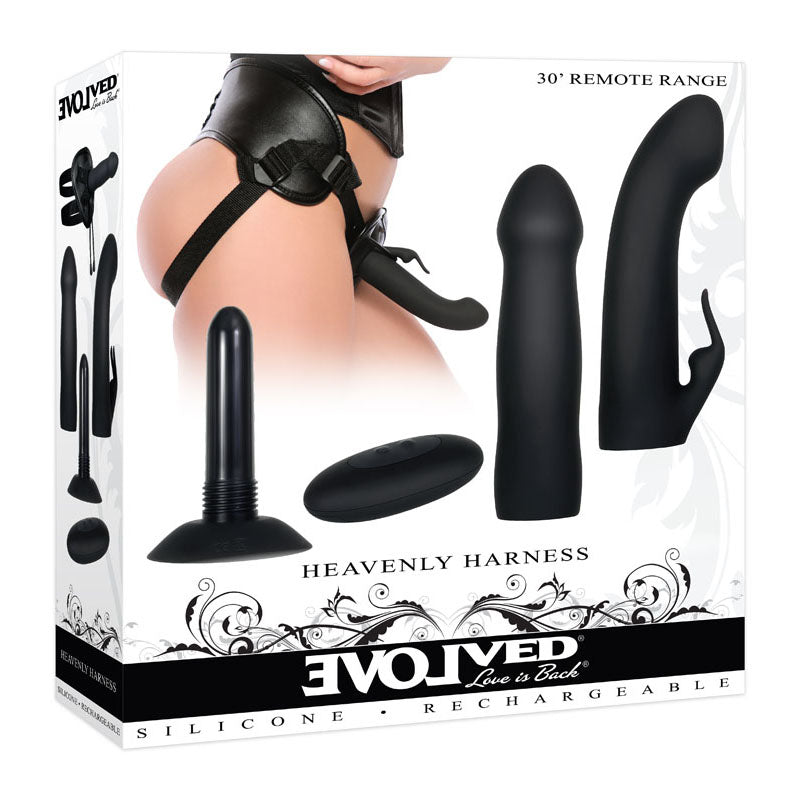 Evolved HEAVENLY HARNESS - USB Rechargeable Strap - On Kit