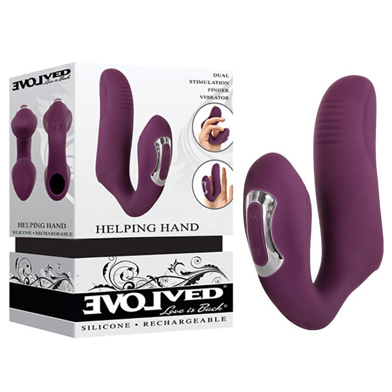 Evolved Helping Hand - Purple USB Rechargeable Dual Finger Stimulator