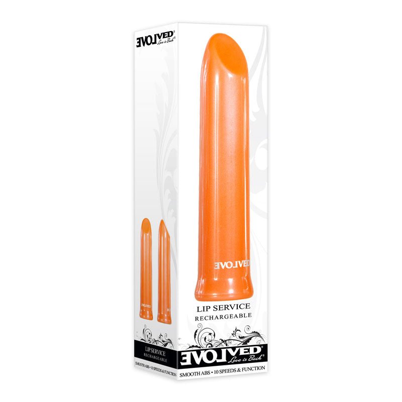 Evolved Lip Service - Orange 10 cm USB Rechargeable Lipstick Vibrator