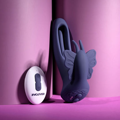 Evolved LORD OF THE WINGS Purple 15.2 cm Flapping Vibrator with Butterfly Stimulator