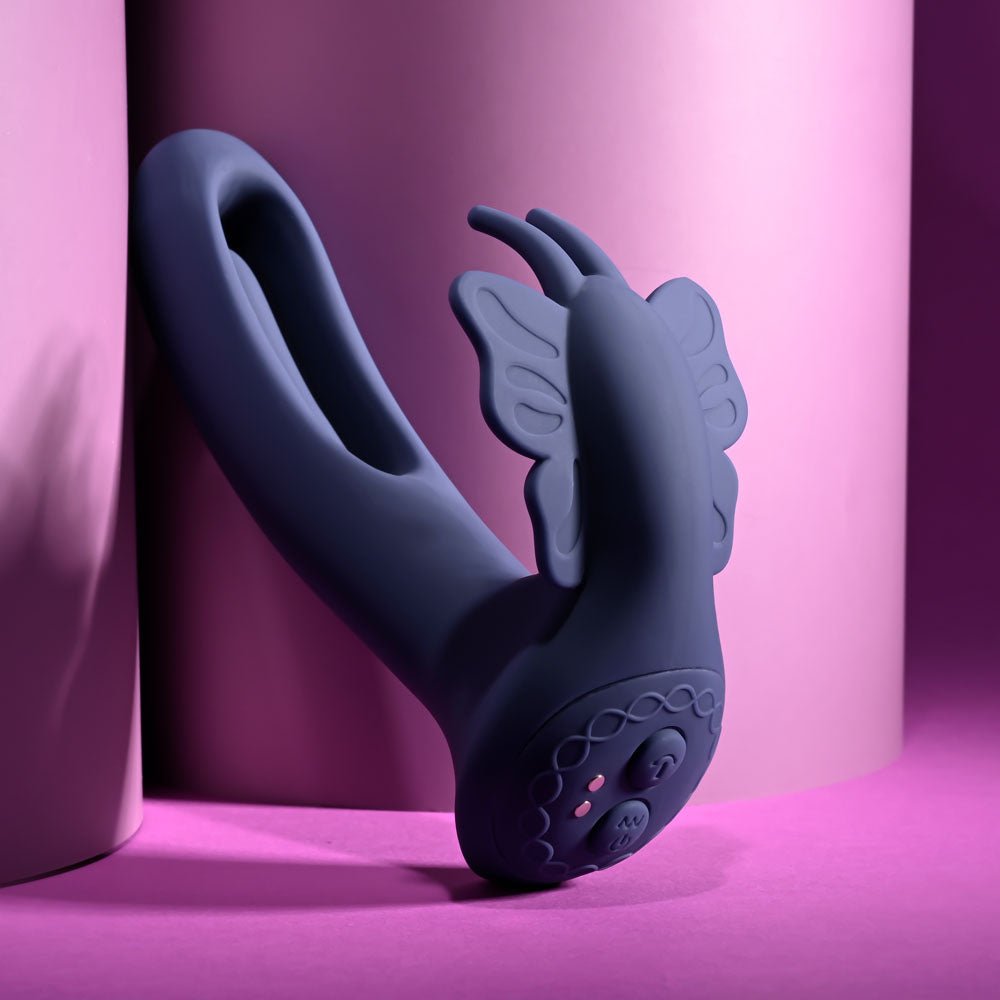 Evolved LORD OF THE WINGS Purple 15.2 cm Flapping Vibrator with Butterfly Stimulator