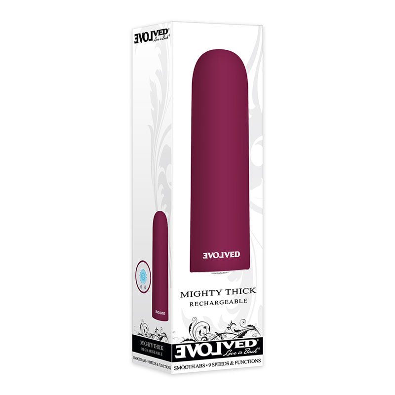 Evolved Mighty Thick - Burgundy 9 cm USB Rechargeable Bullet