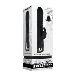 Evolved Rapid Rabbit - 25.4 cm USB Rechargeable Thrusting Rabbit Vibrator