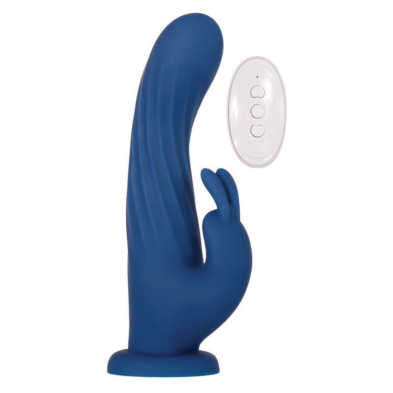 Evolved Remote Rotating Rabbit - Blue USB Rechargeable Rabbit Vibrator with Wireless Remote