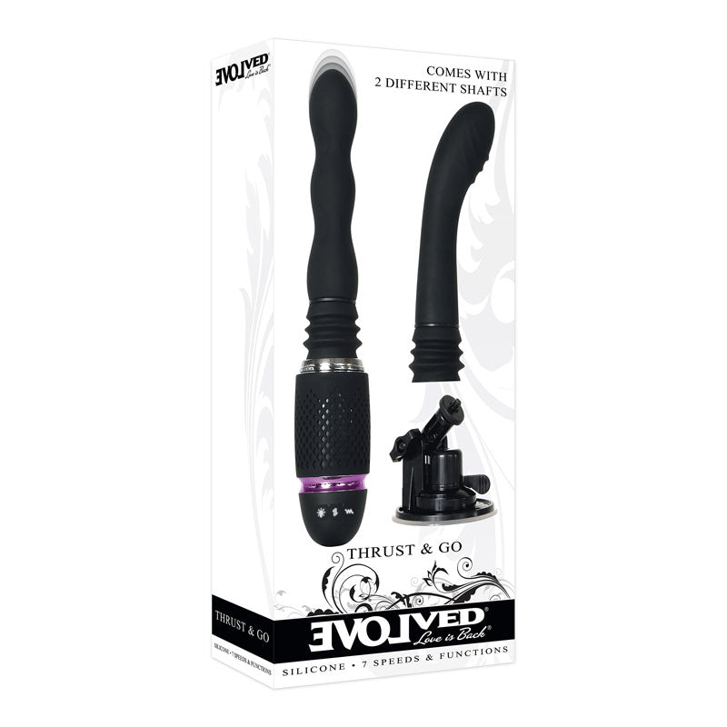 Evolved Thrust & Go - 15 cm USB Rechargeable Thrusting Vibrator with Interchangable Shafts