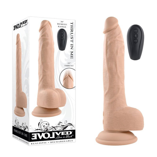 Evolved THRUST IN ME LIGHT - Flesh 23.5 cm USB Rechargeable Thrusting Dong